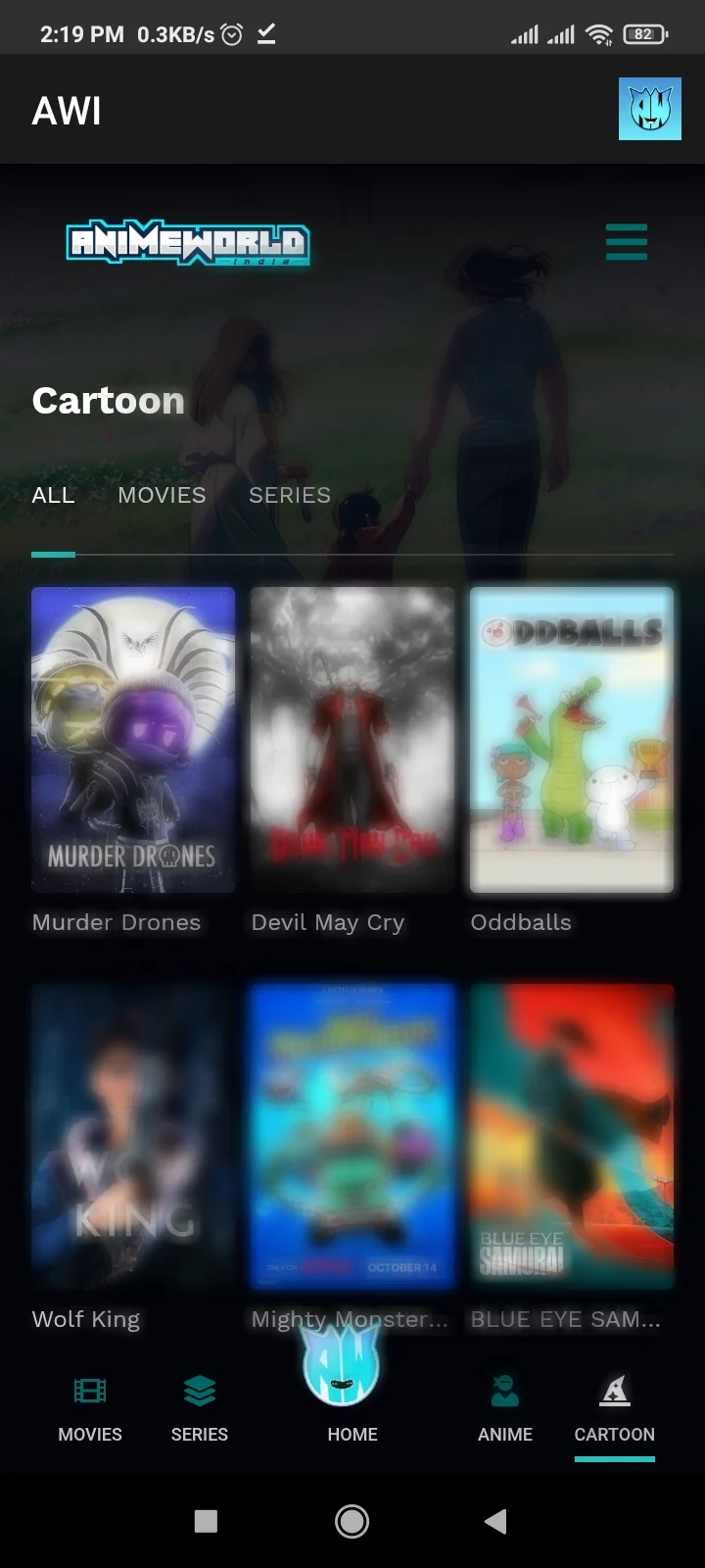 Screenshot of Anime World India