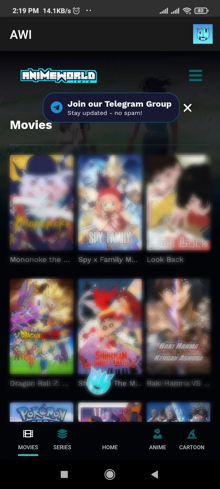 Screenshot of Anime World India Android