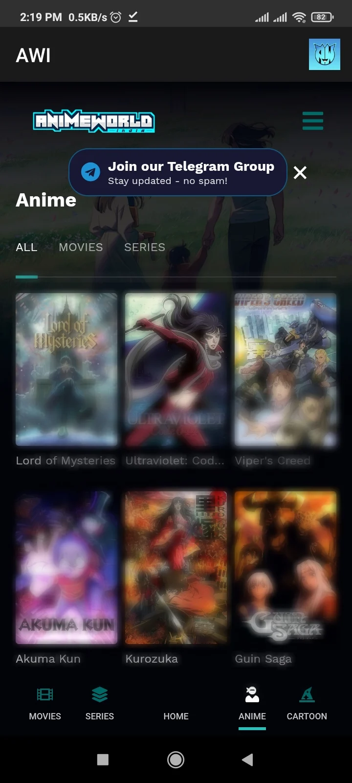 Screenshot of Anime World India Apk